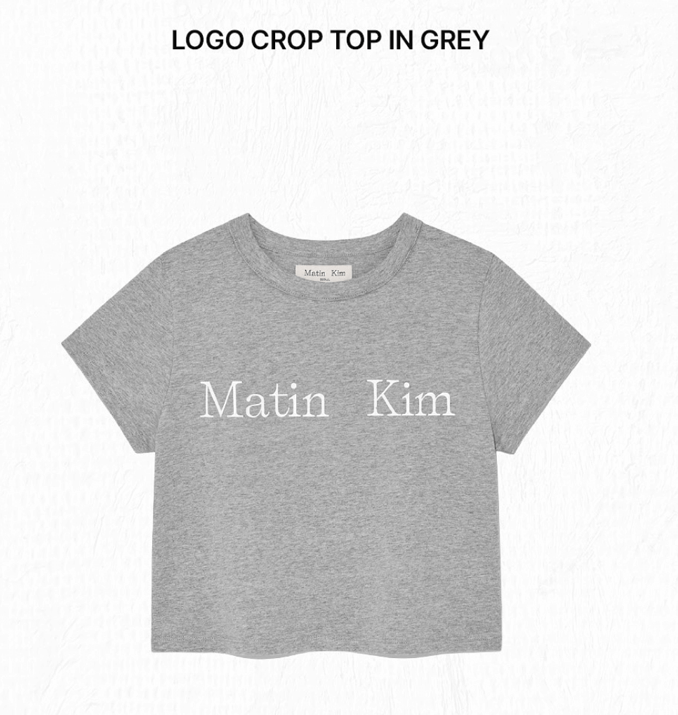 LOGO CROP TOP IN GREY