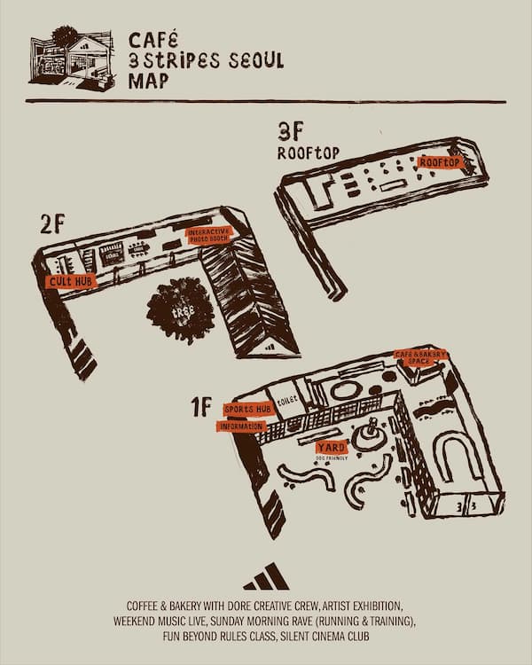 CAFÉ 3 STRIPES SEOUL MAP