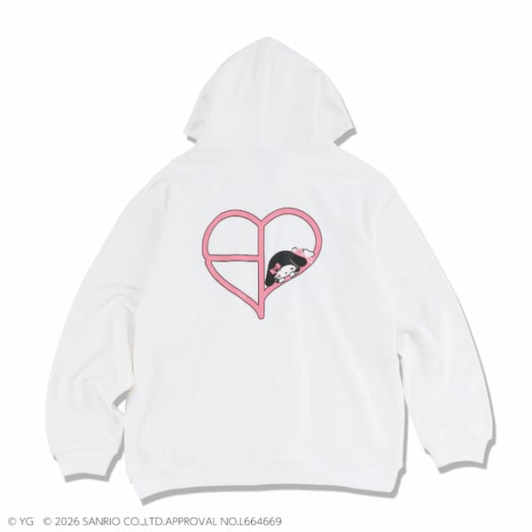 ZIP-UPフーディー HEART LOGO (WHITE)
