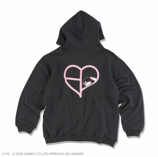 ZIP-UPフーディー HEART LOGO (BLACK)