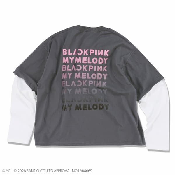 長袖レイヤードTシャツ (GRAY)