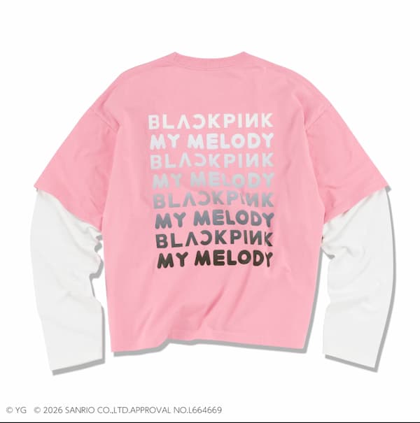 長袖レイヤードTシャツ (PINK)