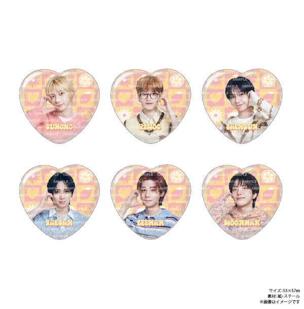 ハート缶バッジA