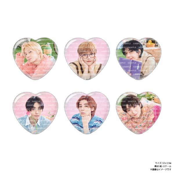 ハート缶バッジB